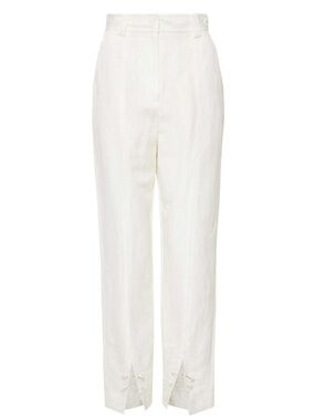 AJE Women's Zita Split Front Tapered Linen Blend Pant white - NWT - spring pant